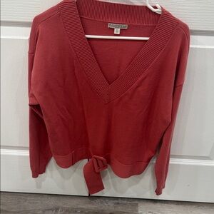 Charming Charlie Red V-Neck Sweater